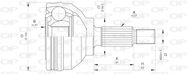 Junta homocinética exterior delantera Renault Espace 4 JK0