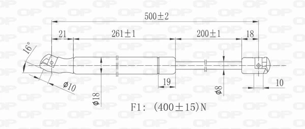 GSR600300 Open Parts Amortiguador de porton