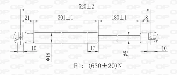 GSR602400 Open Parts Amortiguador de porton