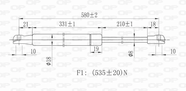 GSR617400 Open Parts Amortiguador de porton