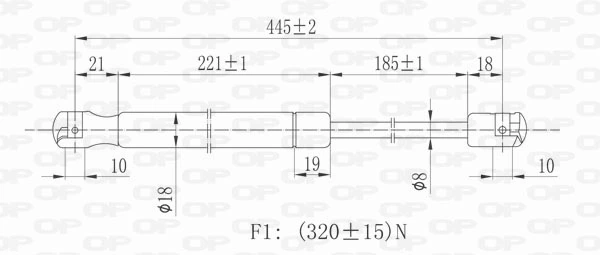 GSR601600 Open Parts Amortiguador de porton
