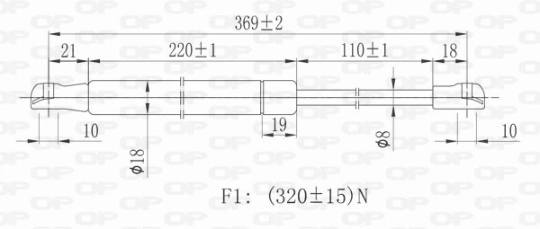 GSR602500 Open Parts Amortiguador de porton