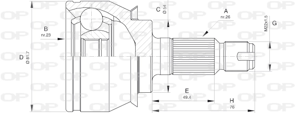 Junta homocinética exterior delantera Mini Cooper  desde 43,18 €