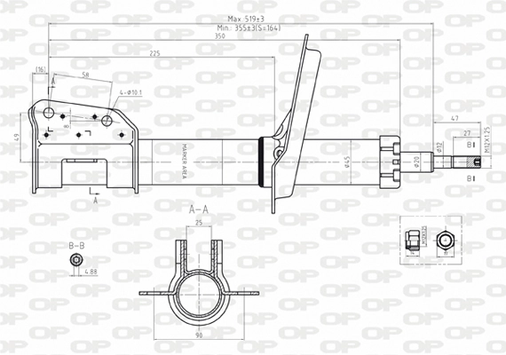 Amortiguador delantero para Fiat Brava  (182)