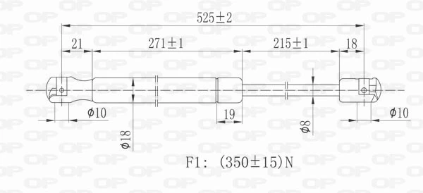 GSR624200 Open Parts Amortiguador de porton