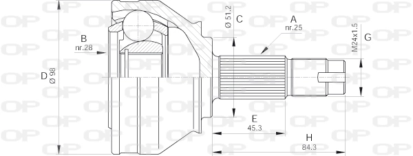 CVJ543810 Open Parts