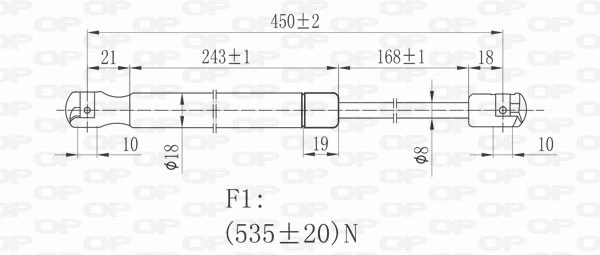 GSR600600 Open Parts Amortiguador de porton