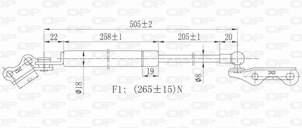 GSR602601 Open Parts Amortiguador de porton