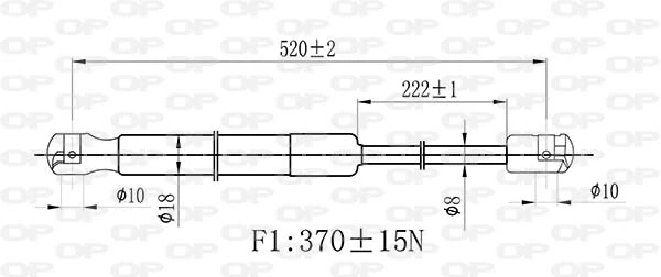 GSR644100 Open Parts Amortiguador de porton