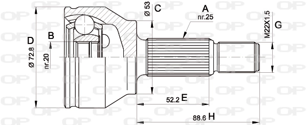CVJ551310 Open Parts
