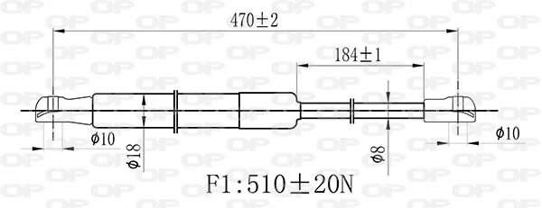 GSR647300 Open Parts Amortiguador de porton