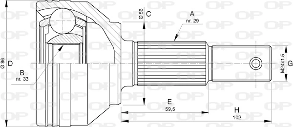 CVJ575510 Open Parts
