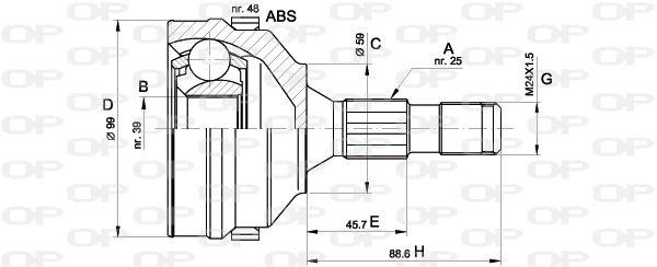 CVJ527510 Open Parts