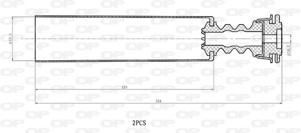 Tope de amortiguador trasero, suspensión + fuelle Toyota Yaris P10
