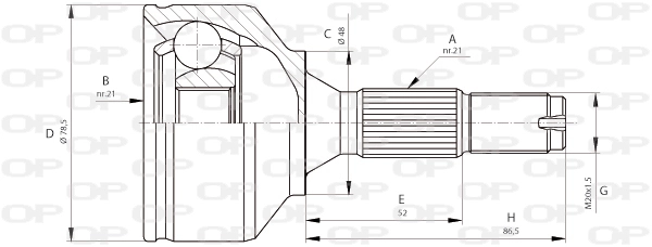 Junta homocinética para Citroen C2  JM