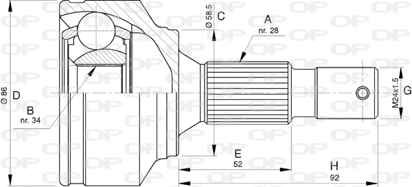 CVJ576710 Open Parts