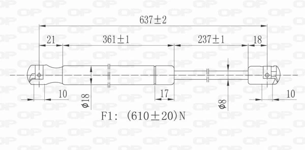 GSR604600 Open Parts Amortiguador de porton