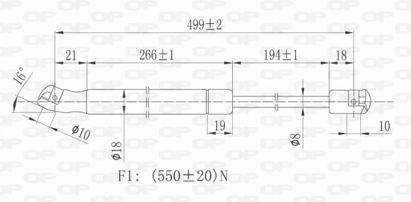 GSR608000 Open Parts Amortiguador de porton