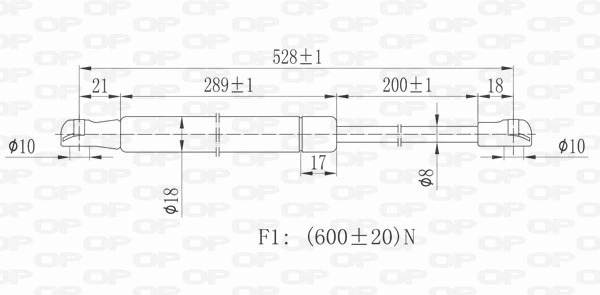 GSR617000 Open Parts Amortiguador de porton