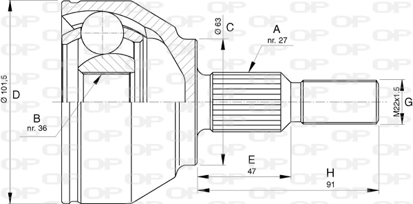 Comprar Junta homocinética exterior delantera Kuga I CBV
