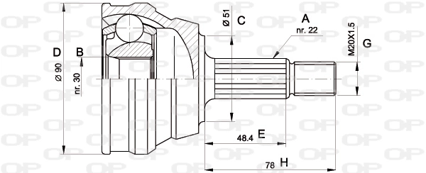 CVJ500810 Open Parts