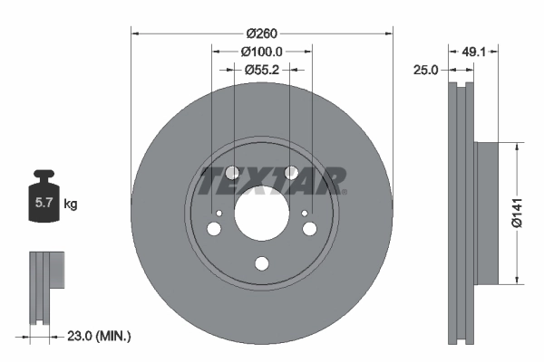 Disco de freno para Toyota Avensis T22