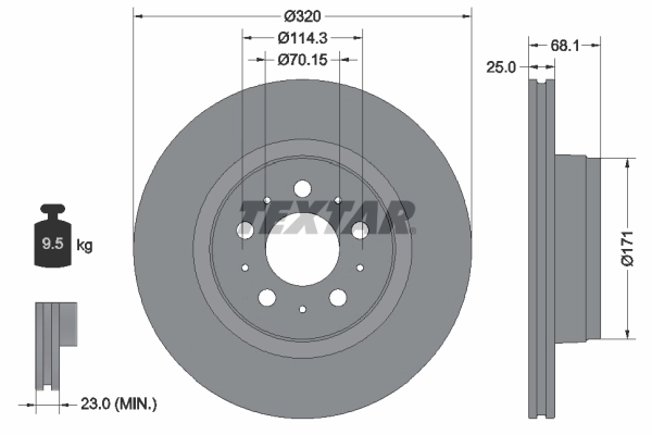 Disco de freno delantero para Tesla Model 3  (5YJ3)