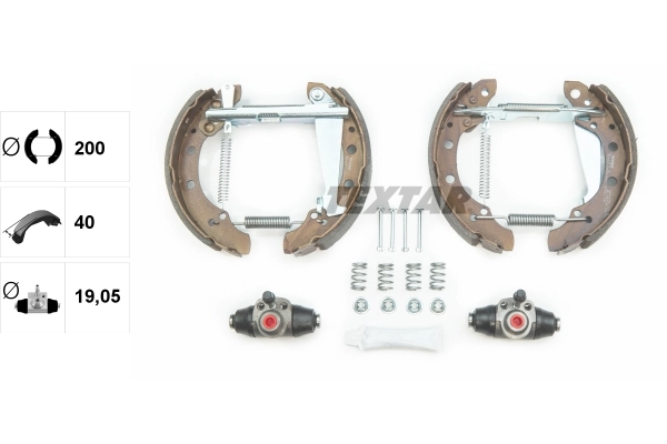 Kit de frenos de tambor, con cilindros, completo para Volkswagen Passat 32B
