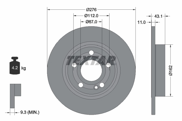 Disco de freno trasero para Mercedes A V177