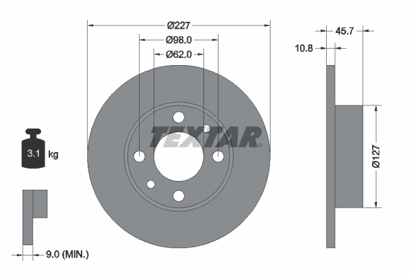 Disco de freno para Fiat Fiorino 146 Uno