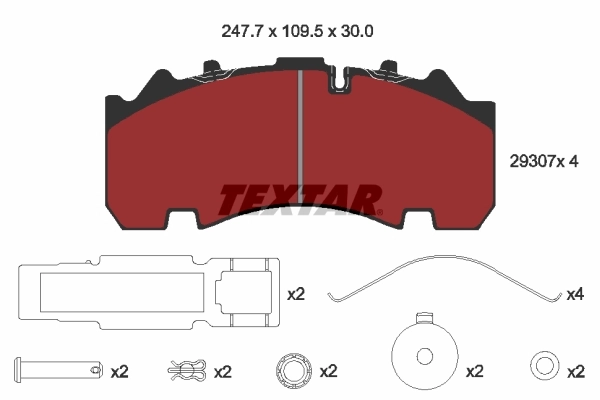 2930701 Textar Pastillas freno traseras