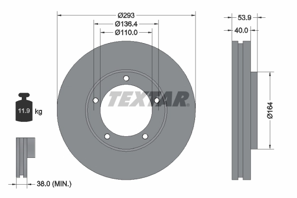 Comprar Disco de freno delantero Mitsubishi Canter  FE5, FE6 a bajo precio