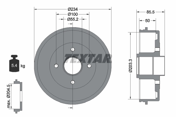 Tambor de freno trasero Peugeot 308 I desde 44,00 €