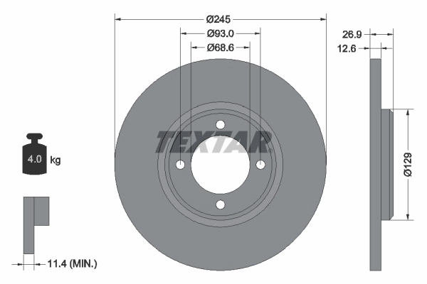 Disco de freno delantero para Ford Taunus  (GBS.GBNS)