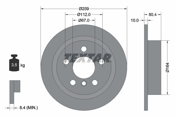 Disco de freno trasero MINI Cooper F57