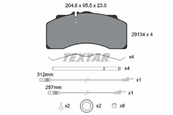 2913401 Textar Pastillas delanteras