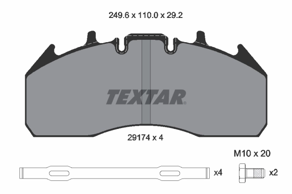 2917401 Textar Pastillas delanteras