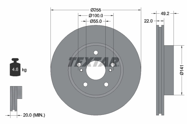 Disco de freno Toyota Prius  (NHW20)