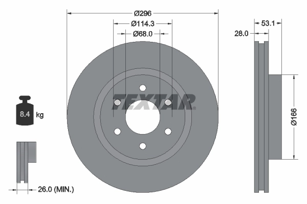 Disco de freno delantero para Nissan Navara  (D23, D23T)