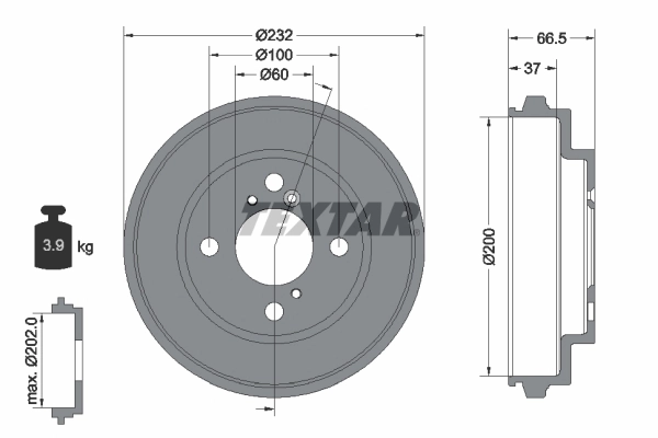 Tambor de freno trasero Suzuki Ignis II (FH)