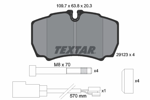 2912307 Textar Pastillas freno traseras