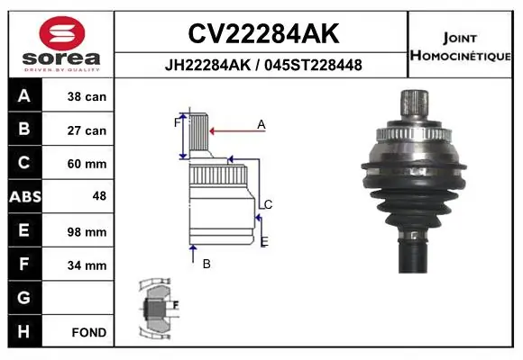 Junta homocinética para Seat Alhambra  7V8, 7V9