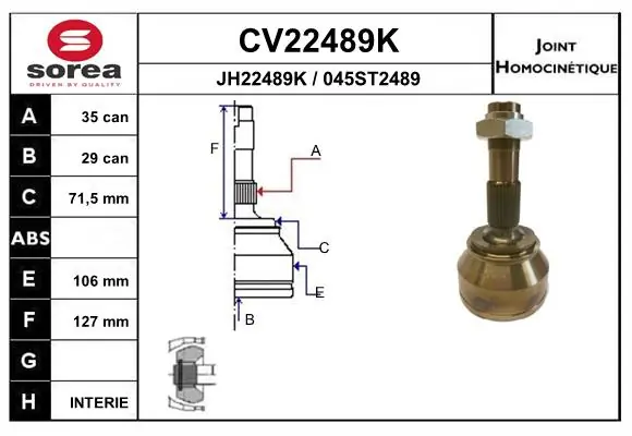 Comprar Junta homocinetica Citroen Jumper  250