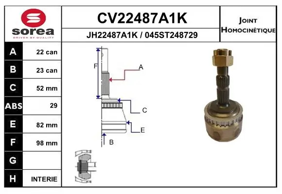Junta homocinética para Opel Combo B 