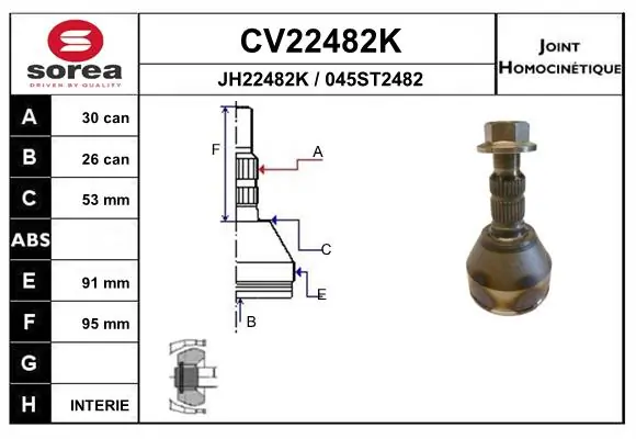 Junta homocinética exterior delantera Opel Meriva ()
