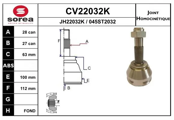 Junta homocinética para Fiat Ducato I 290