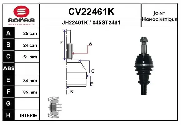 Comprar Junta homocinética exterior delantera Fiat Linea  323 a bajo precio