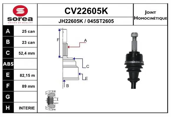 Junta homocinética exterior delantera Sato Tech CV30092 precio, desde 39,93 EUR