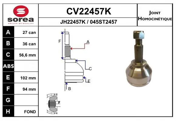 Junta homocinética para Renault Trafic II FL