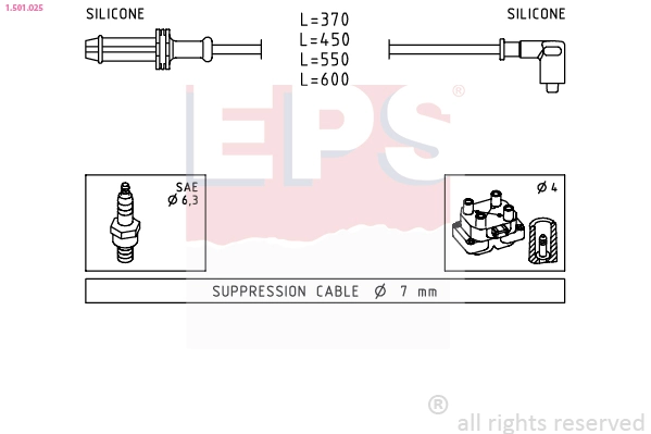Cables de alta tensión, juego para Citroen Saxo  S0, S1